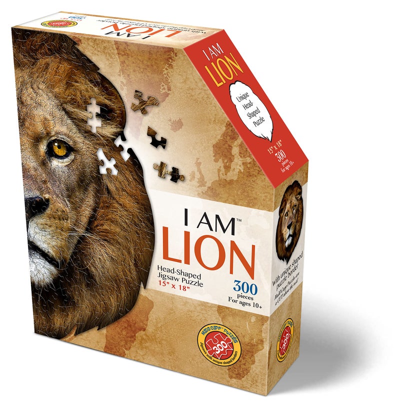 Madd Capp e11even, LLC Madd CAPP Puzzles - I AM Lion - 300 Pieces - Animal Shaped Jigsaw Puzzle (6016) , Brown - Image 2